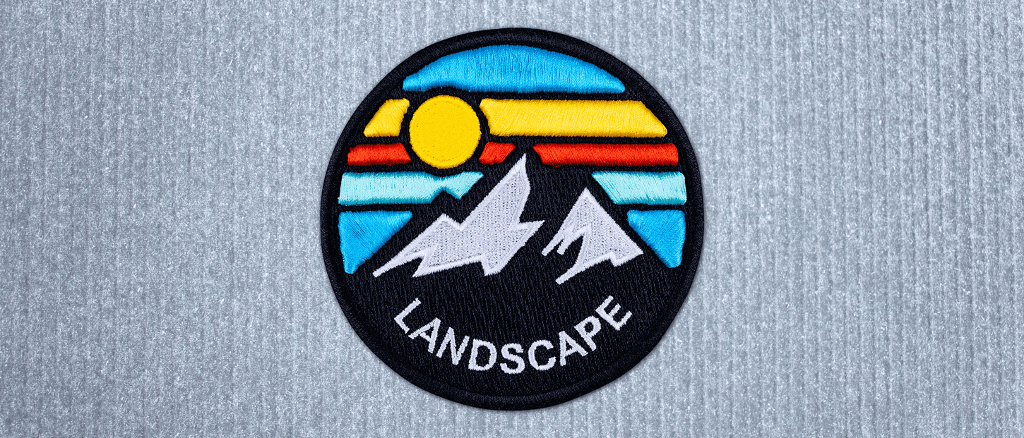 3D Embroidery mountain landscape patch
