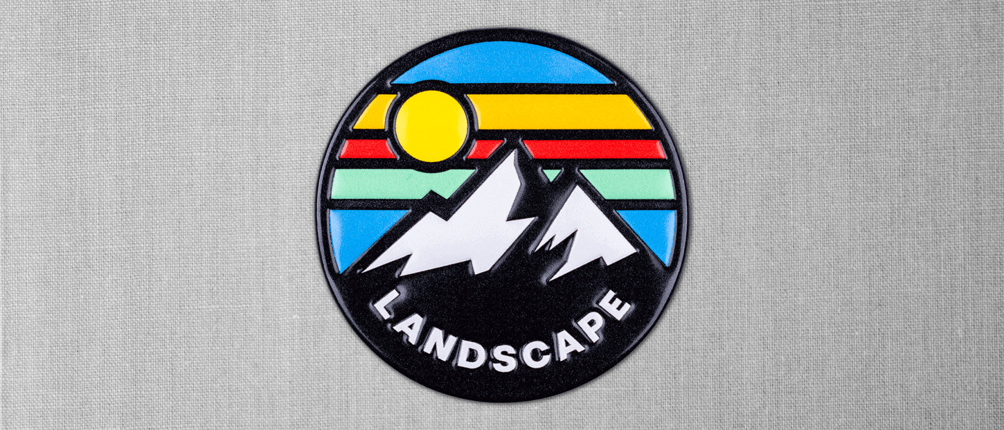 FlexStyle Domed Non-Metallic mountain landscape emblem