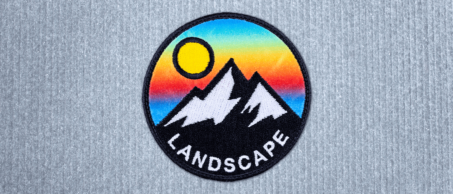 Print Stitch mountain landscape patch