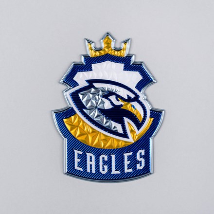 FlexStyle Beveled Metallic eagles emblem laid flat