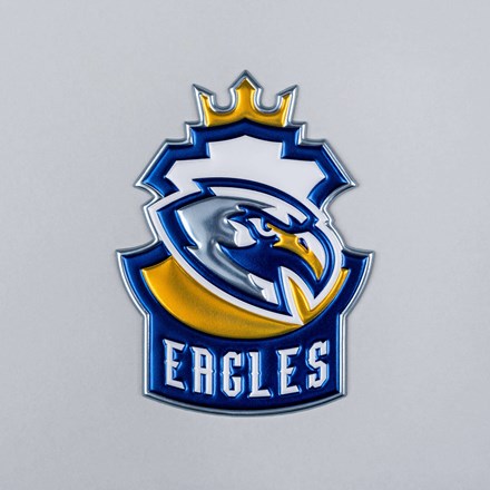 FlexStyle Domed Metallic eagles emblem laid flat