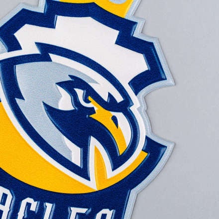 FlexStyle Domed Non-Metallic eagles emblem close up