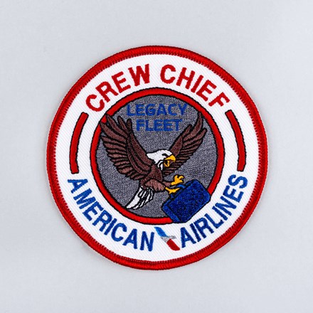 Embroidered American Airlines patch laid flat