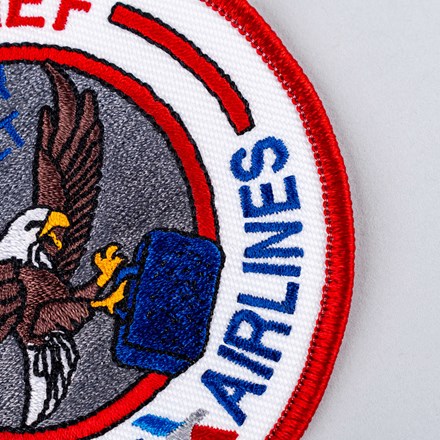 Embroidered American Airlines patch close up