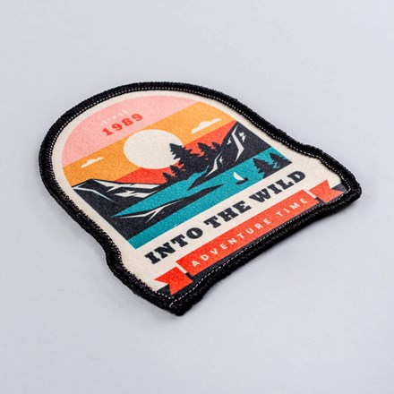 Sublimated Into the Wild Adventure Patch laid at a hard angle