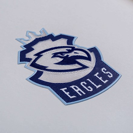 FlexStyle Textured Clear eagles emblem laid at a hard angle