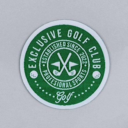 Woven Exclusive Golf Club patch laid flat