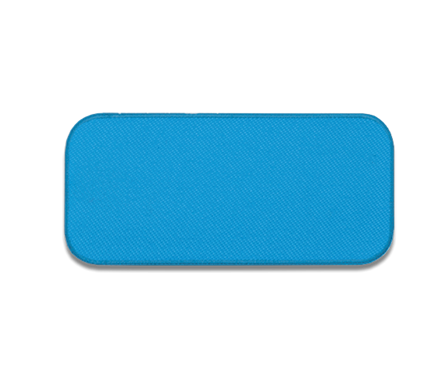 Bright blue rectangular blank patch with bright blue border