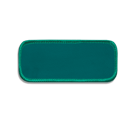 Blue-green rectangular blank patch with green border