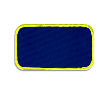 Navy rectangular blank patch with highlighter-yellow border