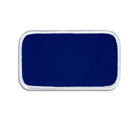 Navy rectangular blank patch with white border