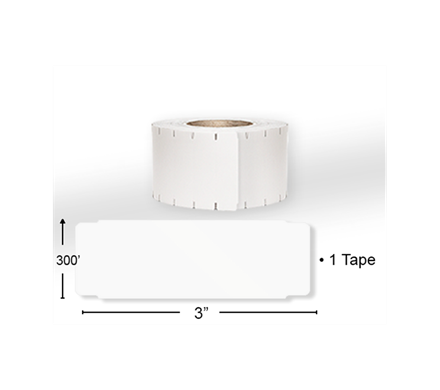 A piece of ID tape with a height of 300’ and width or 3” for 1 Tape. Shown above 1 roll of tape.