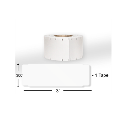 A piece of ID tape with a height of 300’ and width or 3” for 1 Tape. Shown above 1 roll of tape.