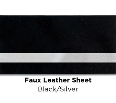 Black and Silver colored Faux Leather Laserable Sheet