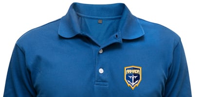 Polo shirt with a patch on the chest