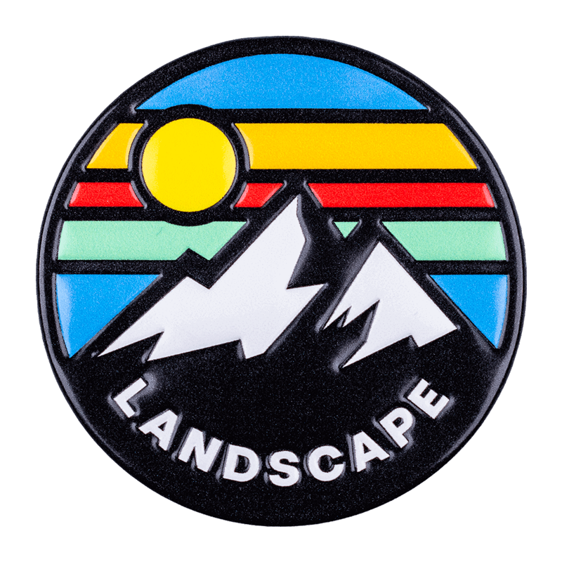 FlexStyle Domed Metallic mountain landscape emblem